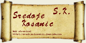 Sredoje Kosanić vizit kartica